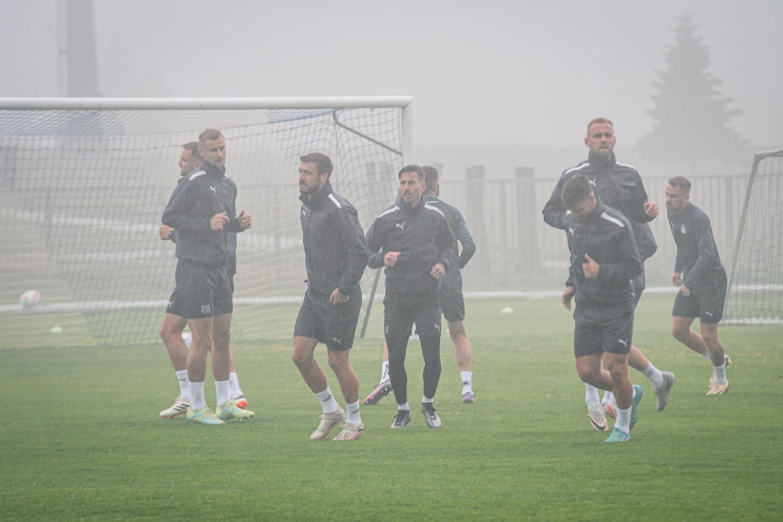 První trénink na soustředění ve Slovinsku