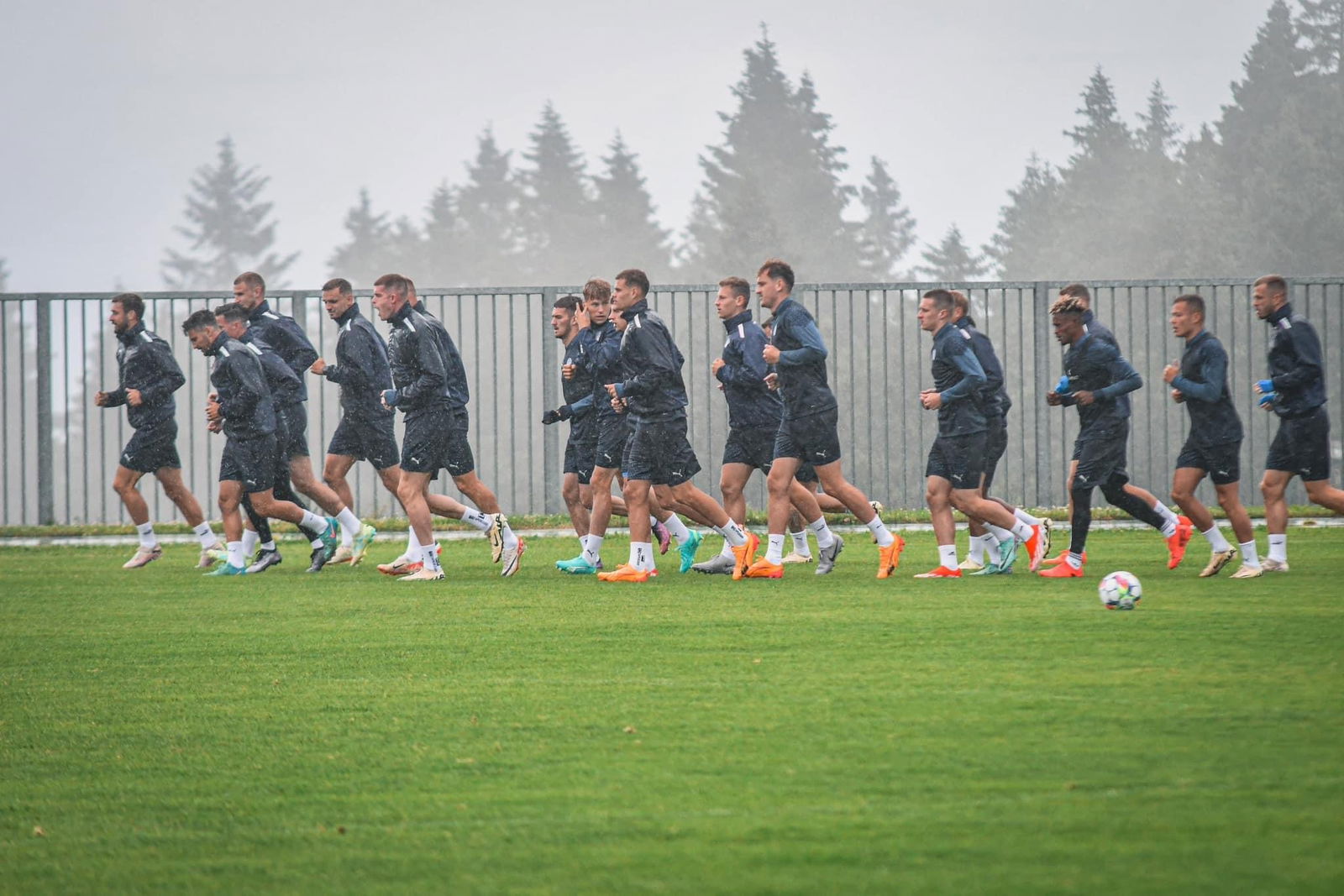 První trénink na soustředění ve Slovinsku