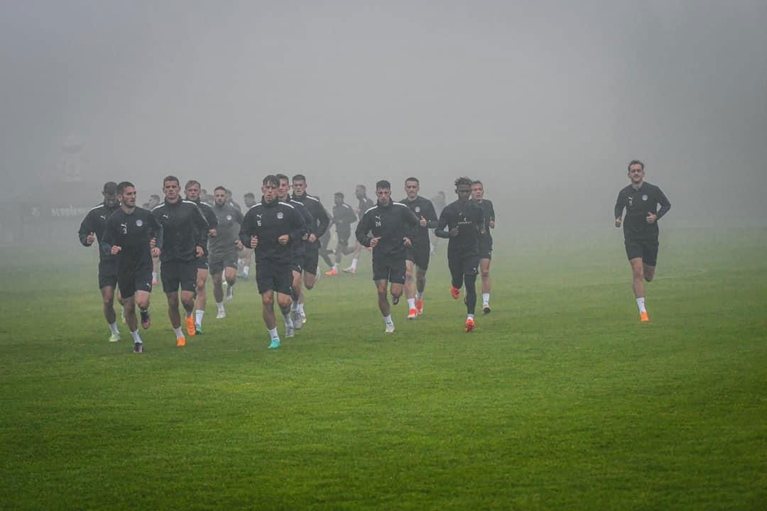 První trénink na soustředění ve Slovinsku