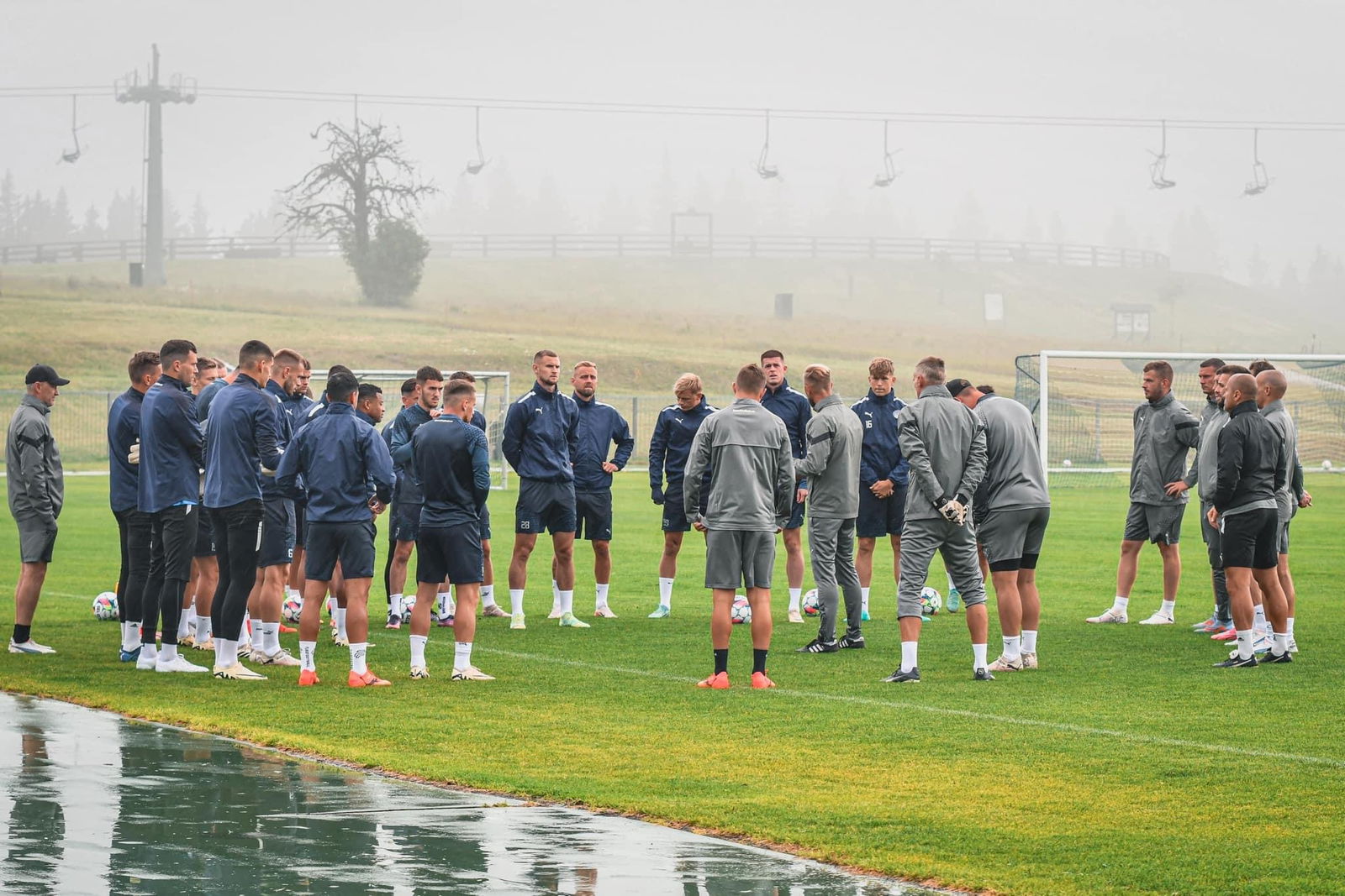 První trénink na soustředění ve Slovinsku