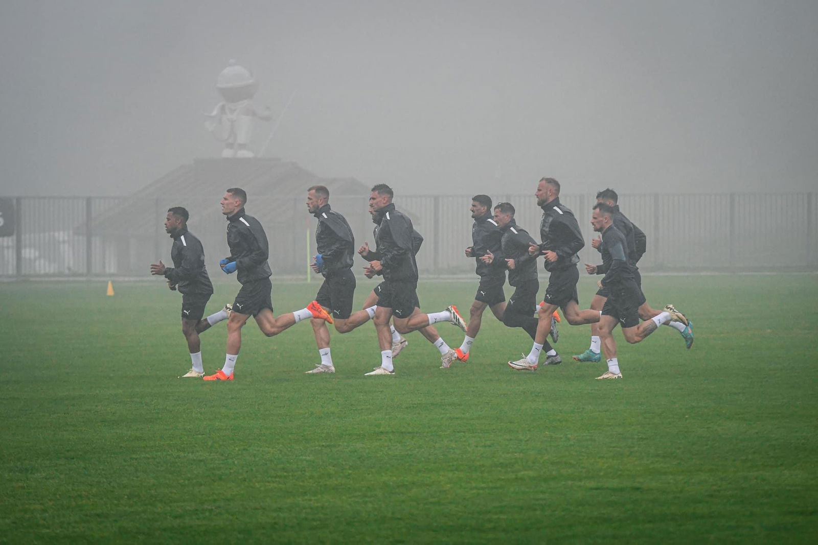 První trénink na soustředění ve Slovinsku