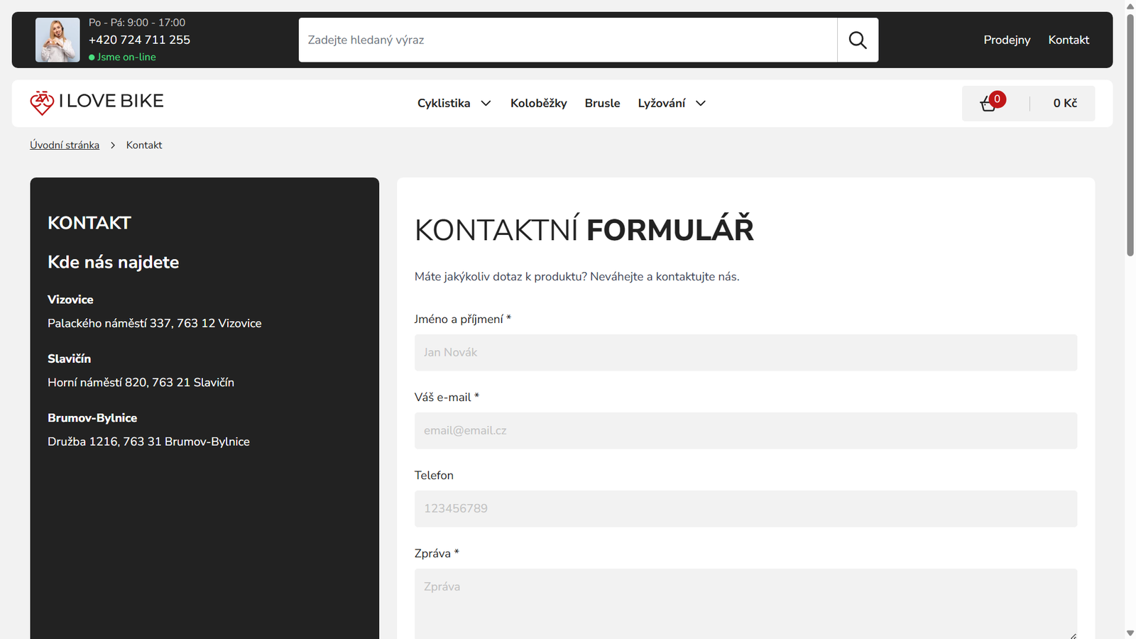 Kontaktní formulář