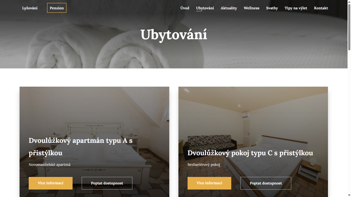 Výpis služeb / ubytování