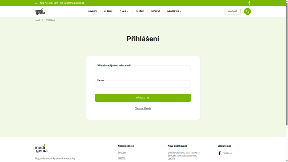 Login to the info service