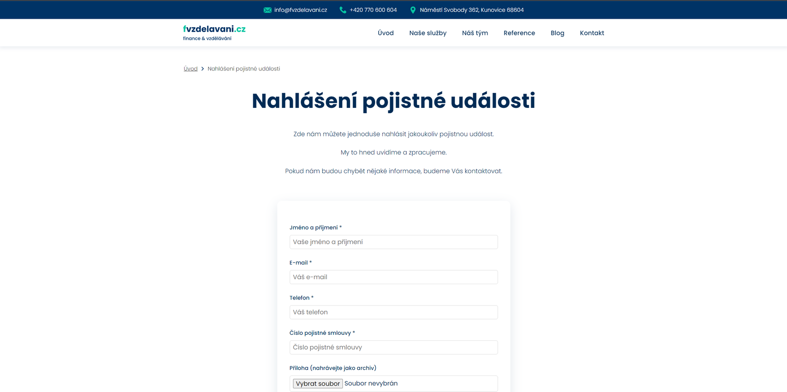 Detail of the insurance claim report