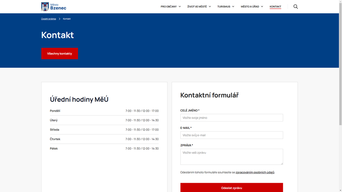 Kontaktní formulář 