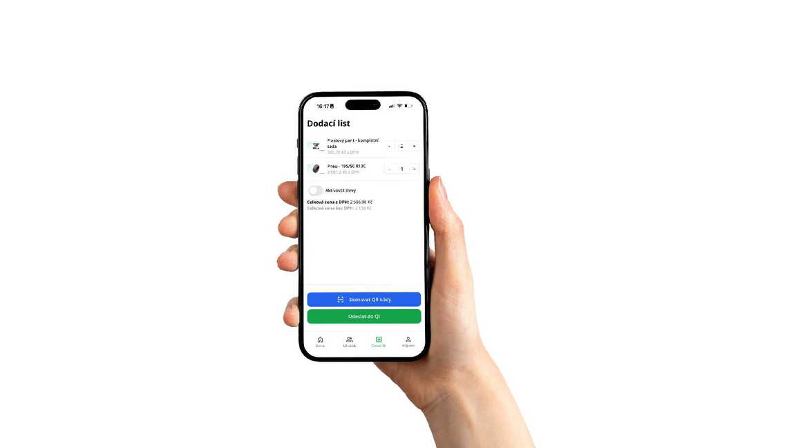 Naplnění dodacího listu 