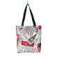 Nákupní taška - Noviny černo červené