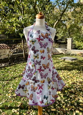 Dámská zástěra s kanýrem - Motýly