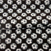 Bavlněná látka - Fotbalové míče na černé