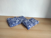 Nahřívací polštářek s pšenicí - Květy na modré – 35 X 25 cm klasický