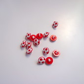 Knoflík fotbalový míč červený