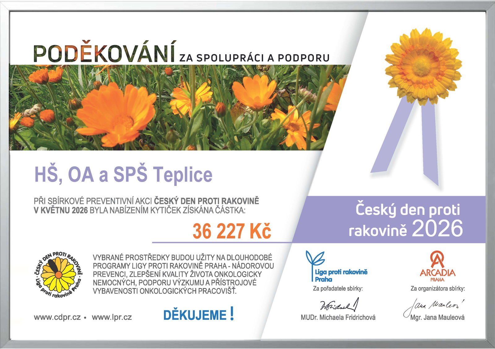 CDPR_2026-podekovani_HŠ, OA a SPŠ Teplice, p. o.