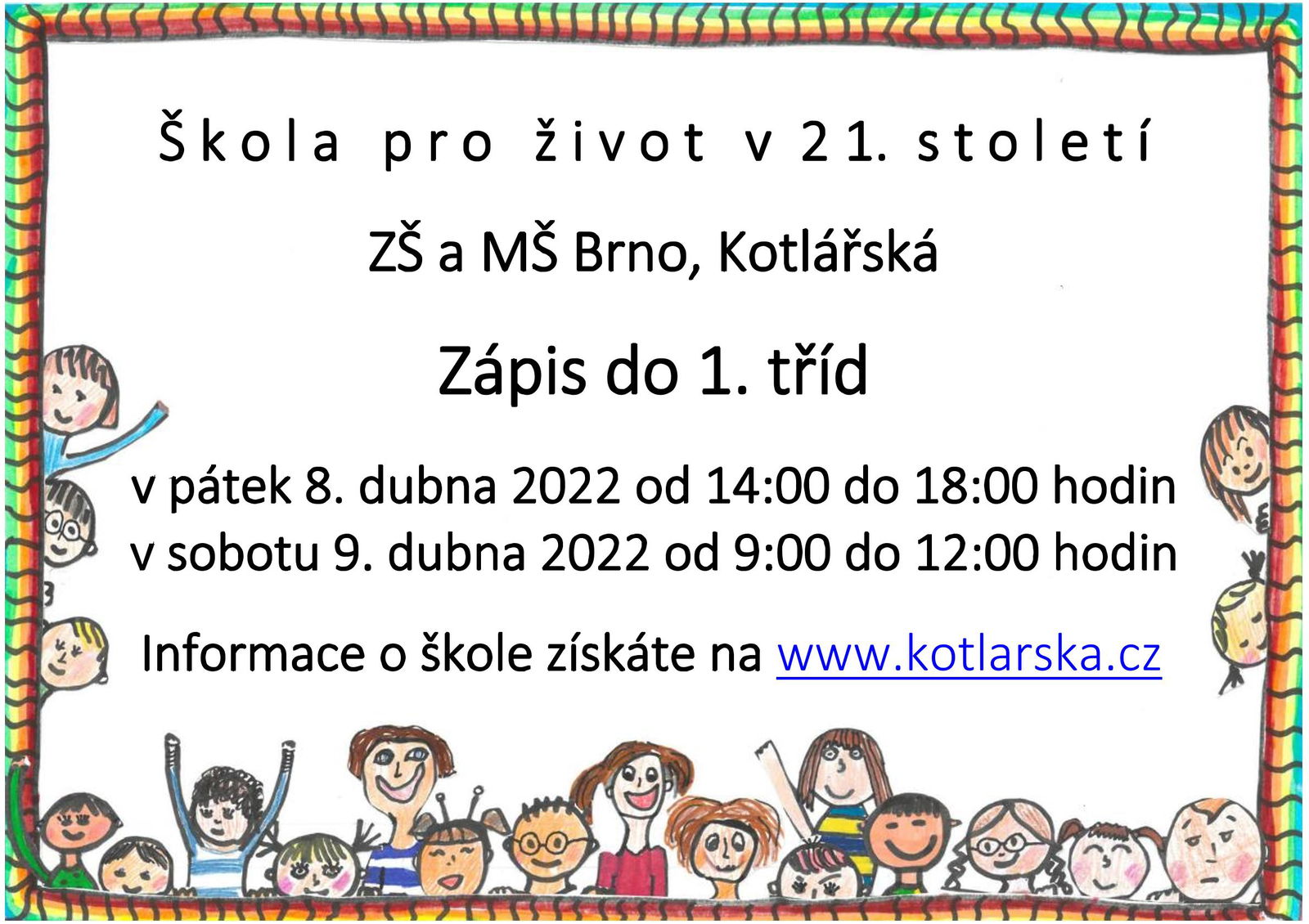 Pozvánka na zápis do 1. tříd