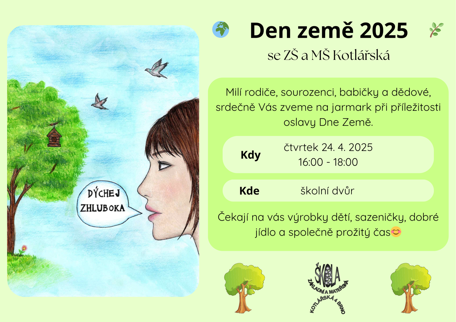 Den země 2025 oblý obrázek zelená