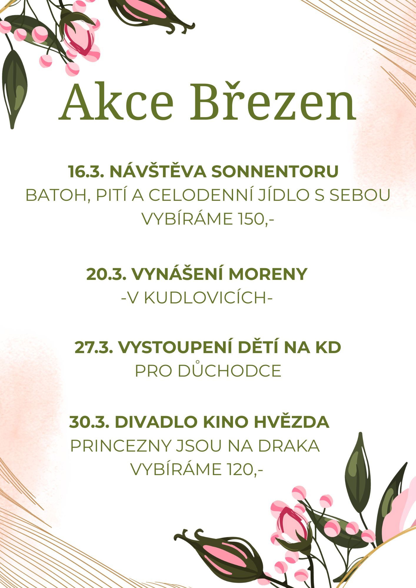 Akce měsíce března