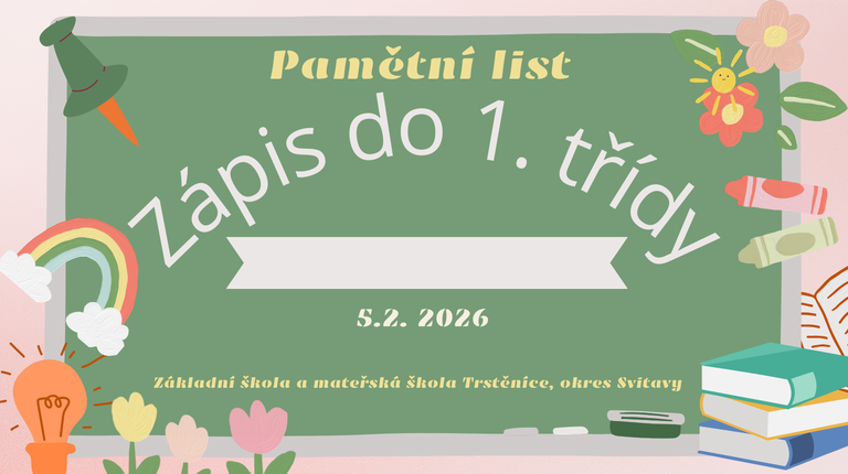 Pamětní list - zápis do 1. třídy